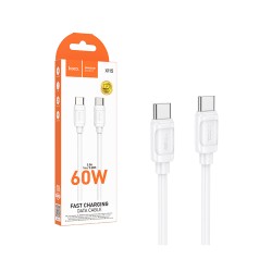 Cabo Hoco X115 Surpass Tipo-C para Tipo-C 60W 3,0A 1m Branco